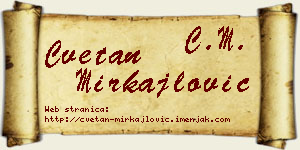 Cvetan Mirkajlović vizit kartica
